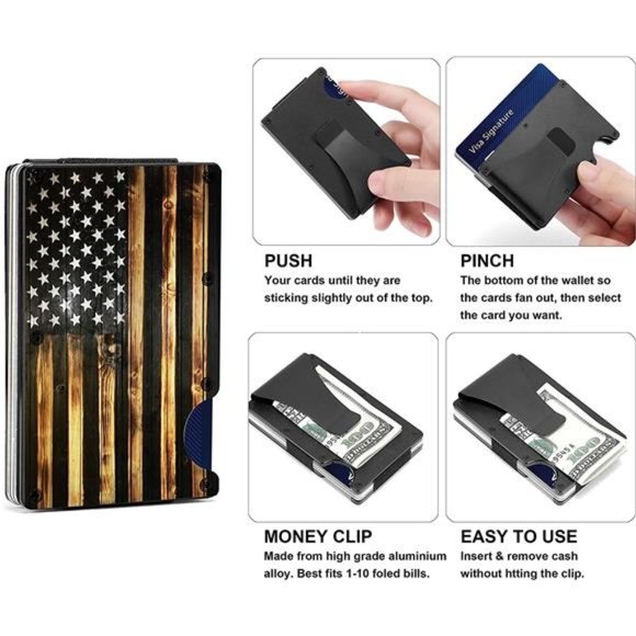 Personalized Minimalist Engraved Aluminum Money Clip, Wallet Men Slim Front - Picture 3 of 5